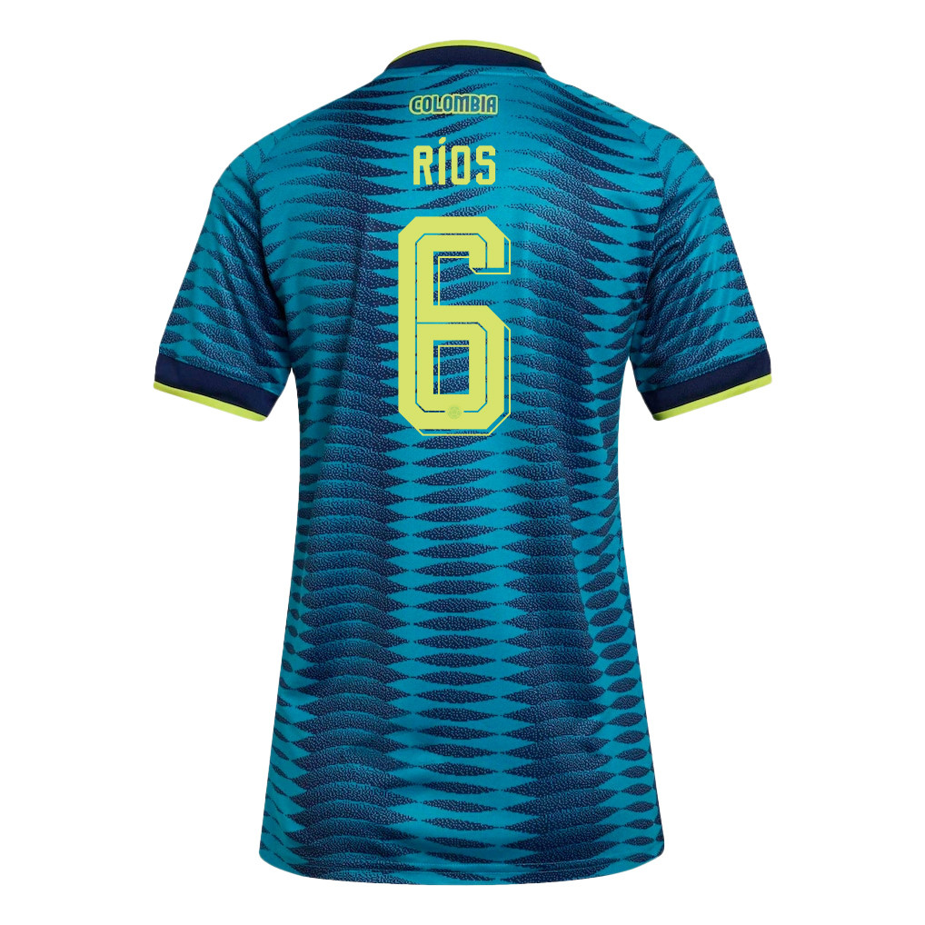 Richard Ríos 6 Women's Colombia National Team 2026 Away Jersey - Turquoise - Jersey Teams
