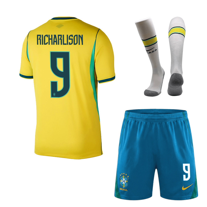 Richarlison 9 Brazil 2026 Home Men Kit Set – Yellow - Jersey Teams