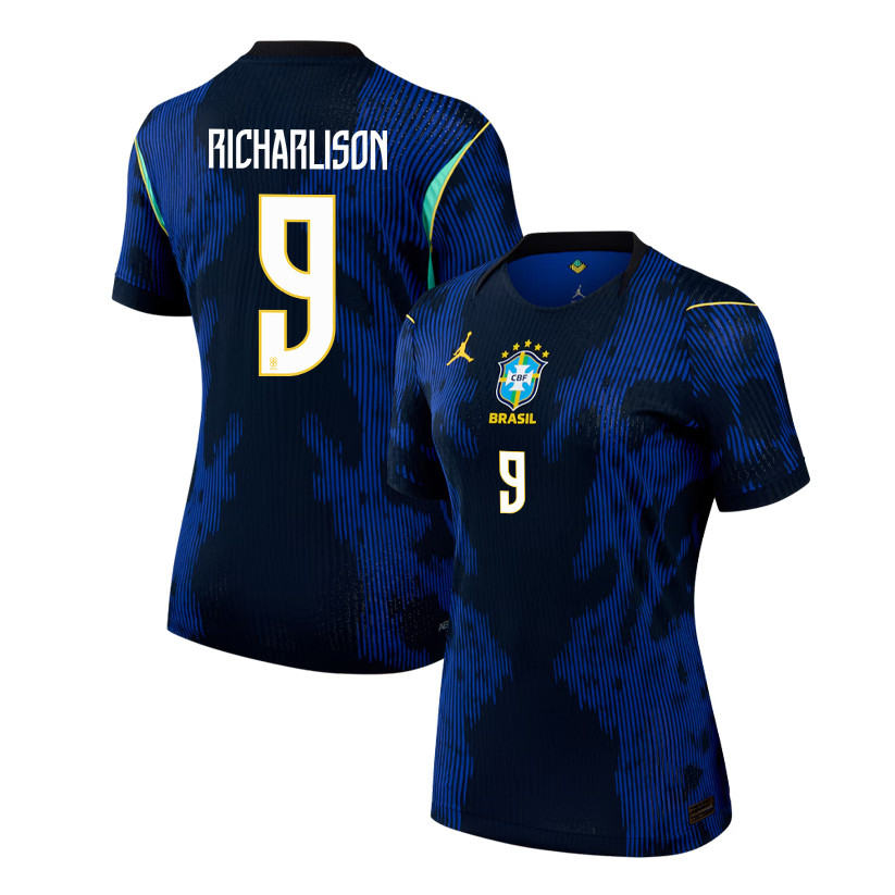 Richarlison 9 Women's Brazil National Team 2026 Away Jersey - Blue - Jersey Teams