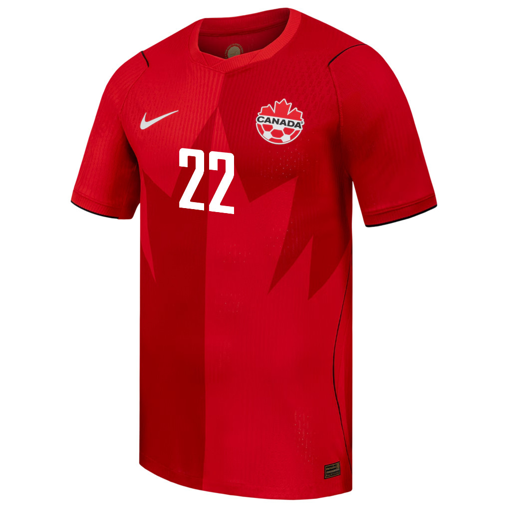 Richie Laryea 22 Canada National Team 2026 x World Cup Patch Home Jersey - Red, Men - Jersey Teams