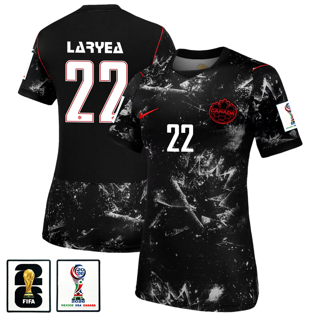 Richie Laryea 22 Women’s Canada National Team 2026 Away Jersey – Black – Jersey Teams