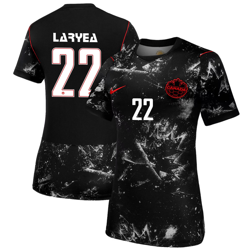 Richie Laryea 22 Women's Canada National Team 2026 Away Jersey - Black - Jersey Teams