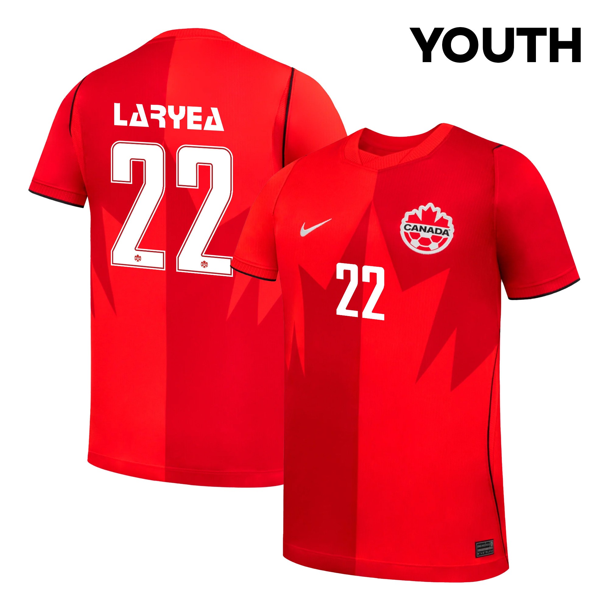 Richie Laryea 22 Youth Canada National Team 2026 Home Jersey - Red - Jersey Teams