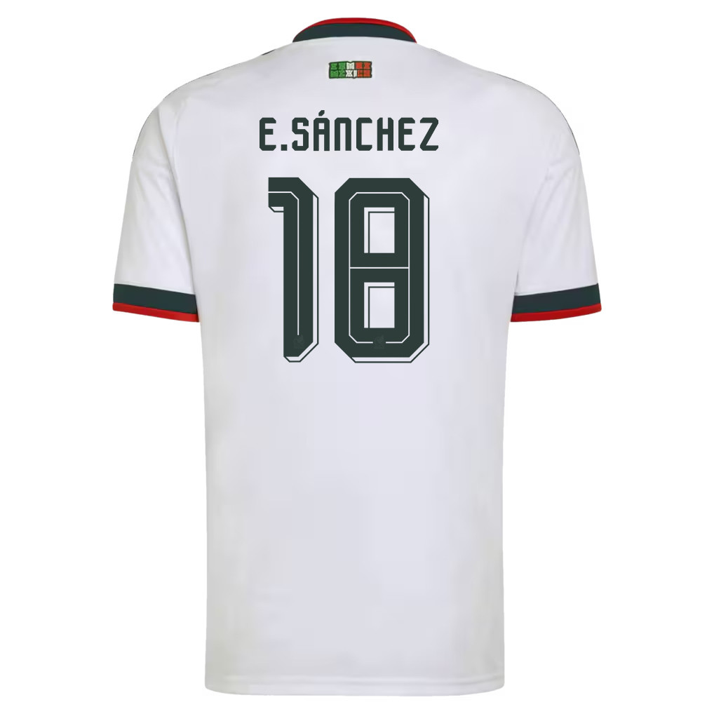 Érick Sánchez 18 Mexico National Team 2026 Away Jersey - White, Men - Jersey Teams