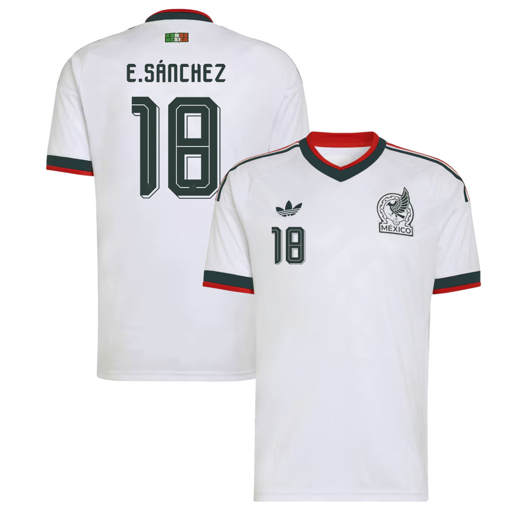 Érick Sánchez 18 Mexico National Team 2026 Away Jersey - White, Men - Jersey Teams