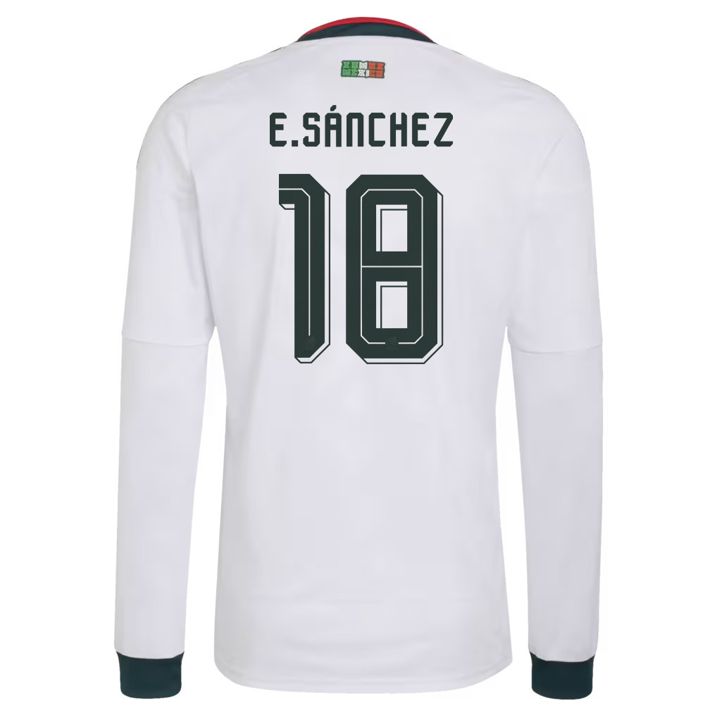 Érick Sánchez 18 Mexico National Team 2026 Away Long Sleeve Jersey - White - Jersey Teams