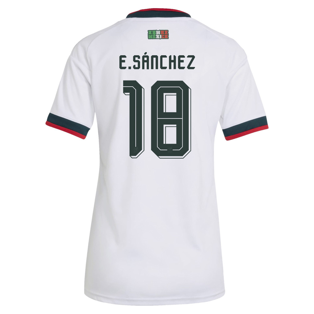 Érick Sánchez 18 Women's Mexico National Team 2026 Away Jersey - White - Jersey Teams