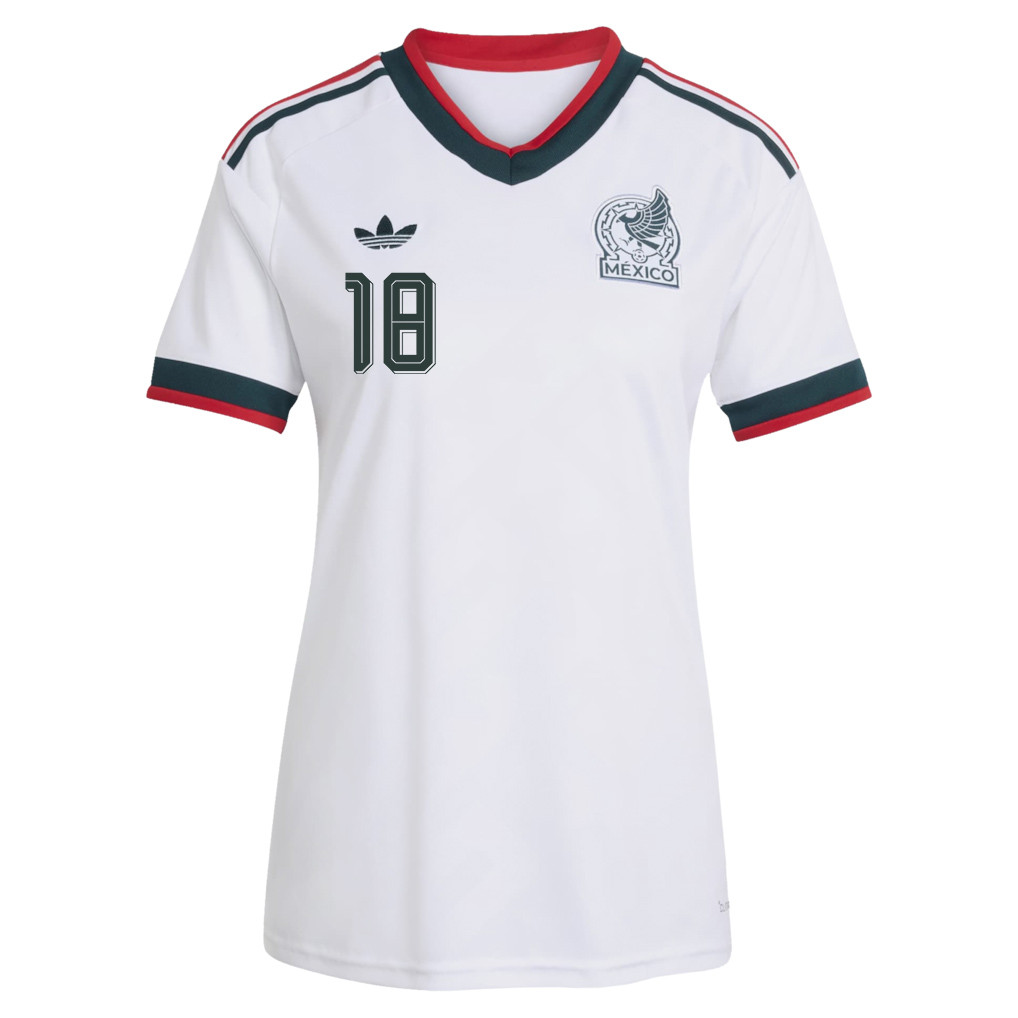 Érick Sánchez 18 Women's Mexico National Team 2026 Away Jersey - White - Jersey Teams