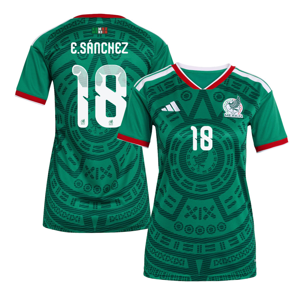 Érick Sánchez 18 Women's Mexico National Team 2026 Home Jersey - Green - Jersey Teams