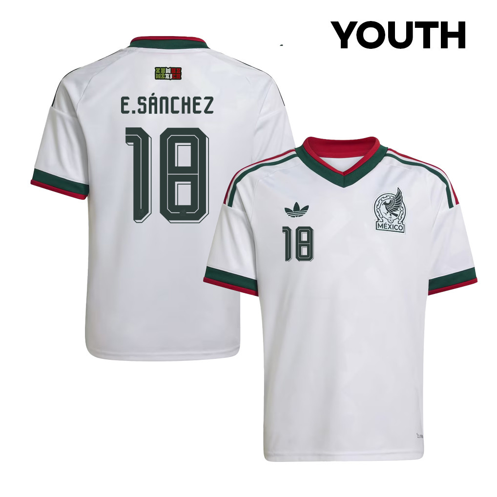 Érick Sánchez 18 Youth Mexico National Team 2026 Away Jersey - White - Jersey Teams