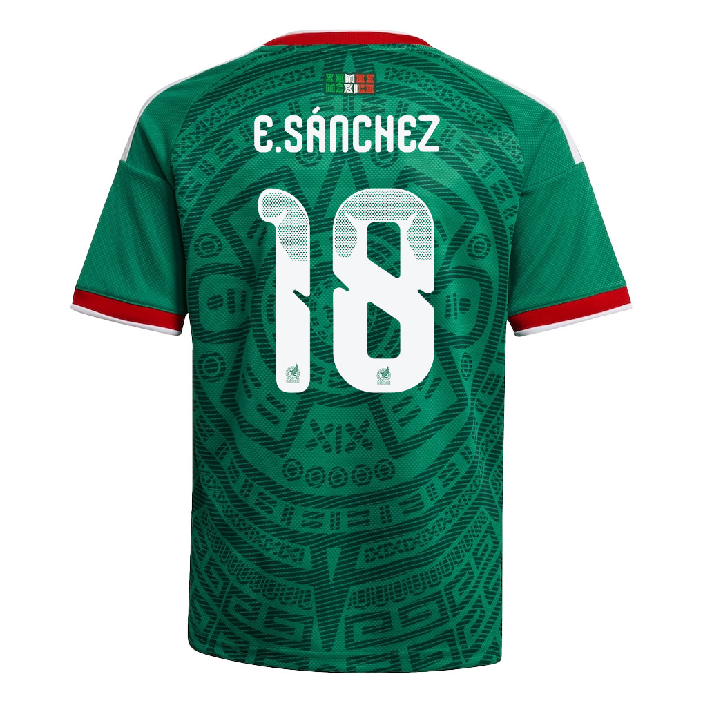 Érick Sánchez 18 Youth Mexico National Team 2026 Home Jersey - Green - Jersey Teams