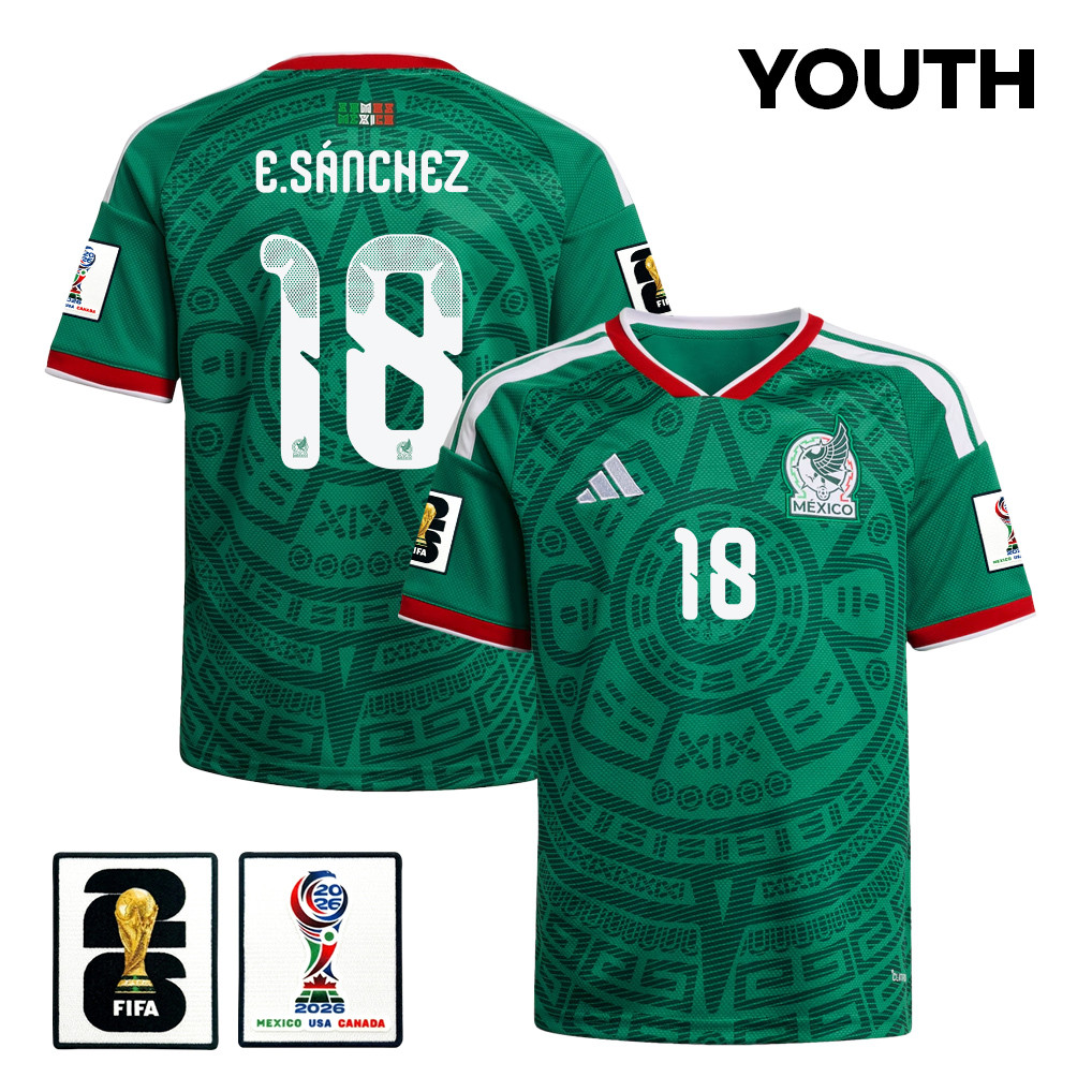 Érick Sánchez 18 Youth Mexico National Team 2026 Home Jersey - Green - Jersey Teams