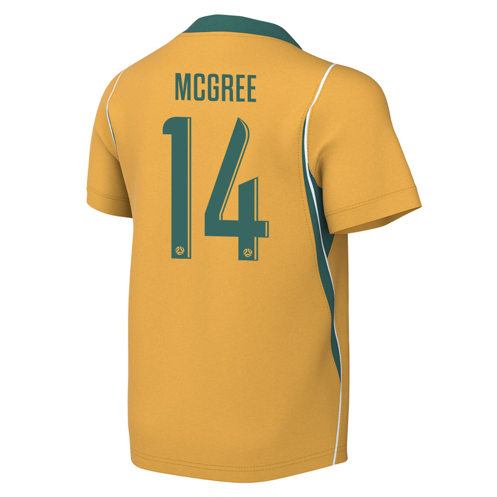 Riley McGree 14 Youth Australia National Team 2026 Home Jersey - Yellow - Jersey Teams