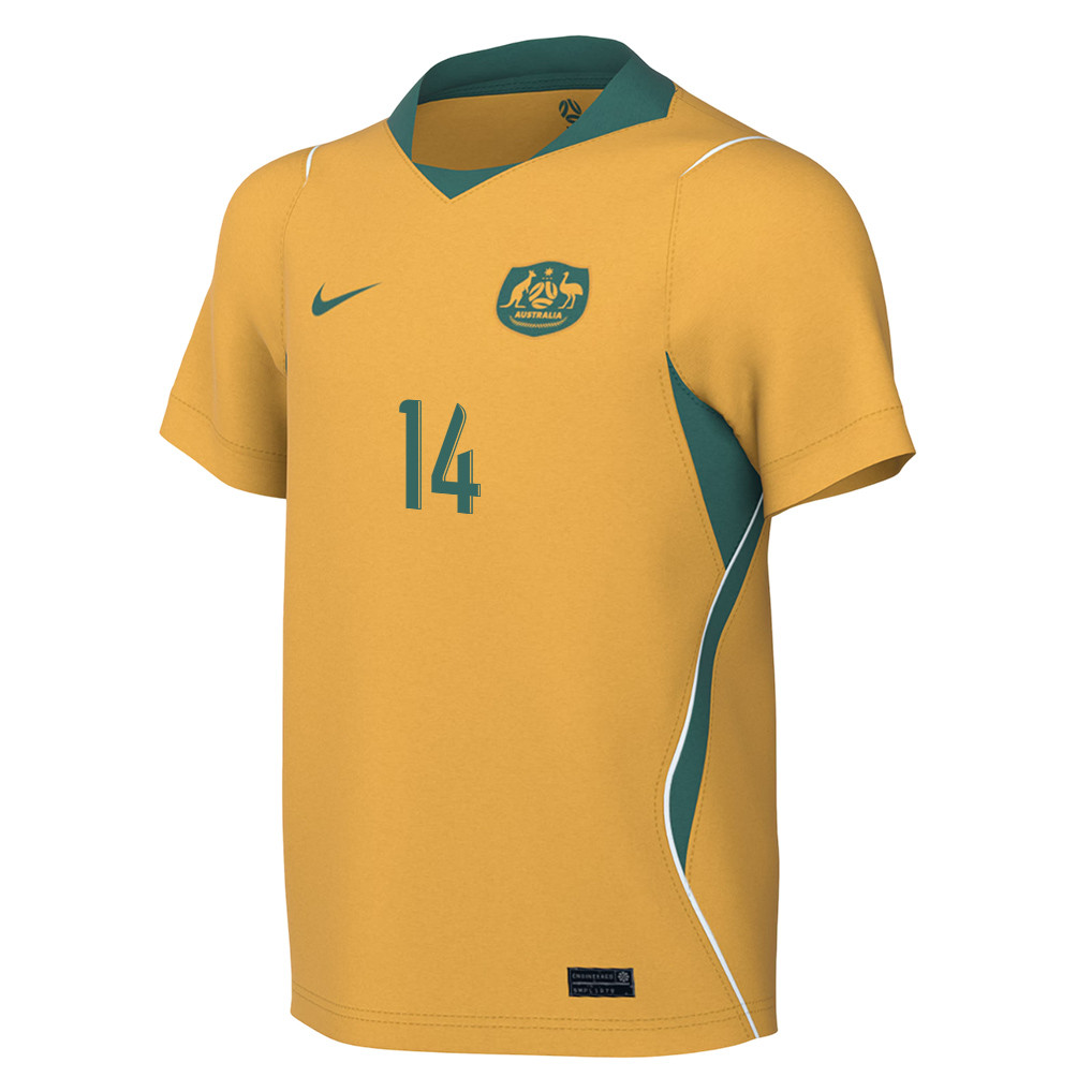 Riley McGree 14 Youth Australia National Team 2026 Home Jersey - Yellow - Jersey Teams
