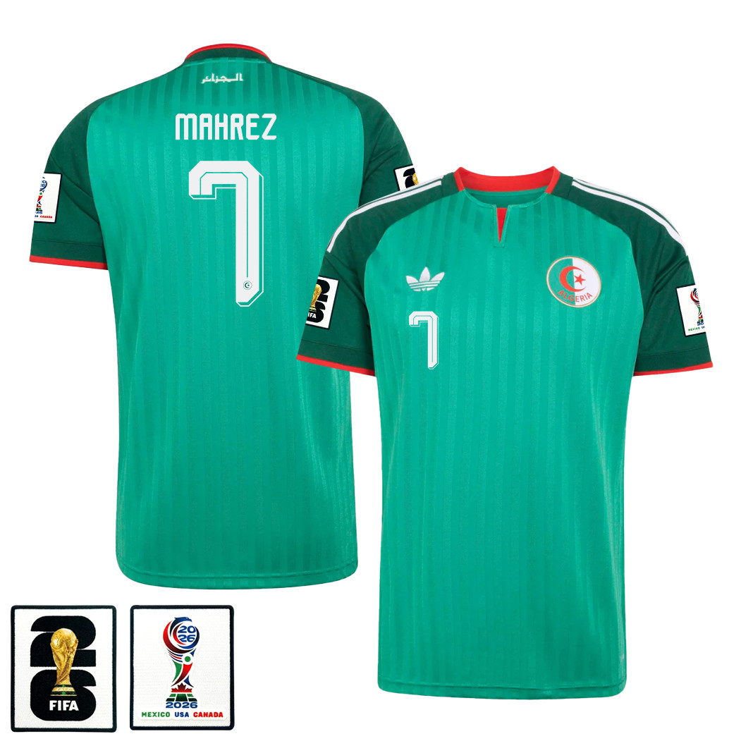 Riyad Mahrez 7 Algeria National Team 2026 Away Jersey - Green, Men - Jersey Teams