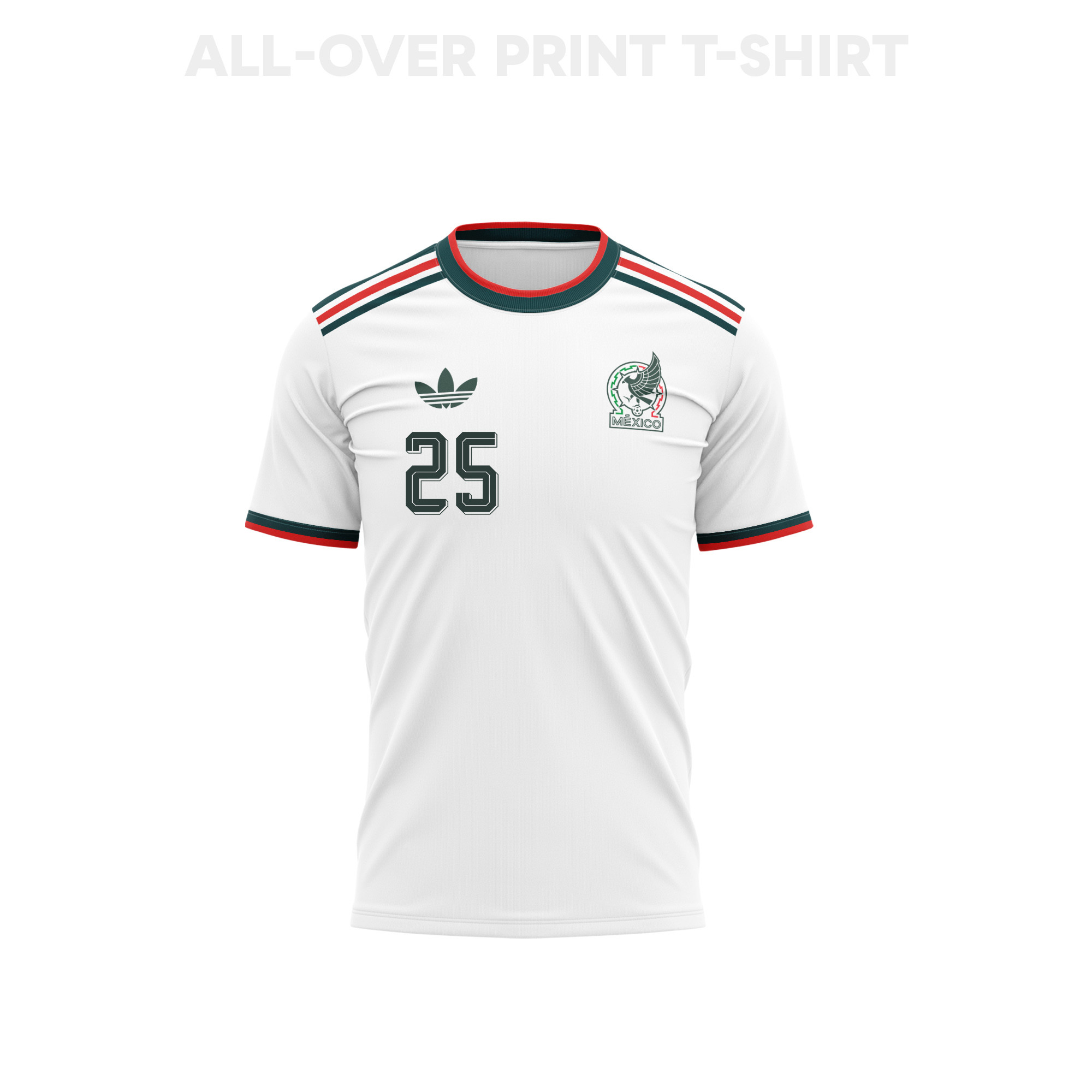 Roberto Alvarado 25 Mexico 2026 Away 3D T-Shirt Fully Printed – Unisex, White - Jersey Teams