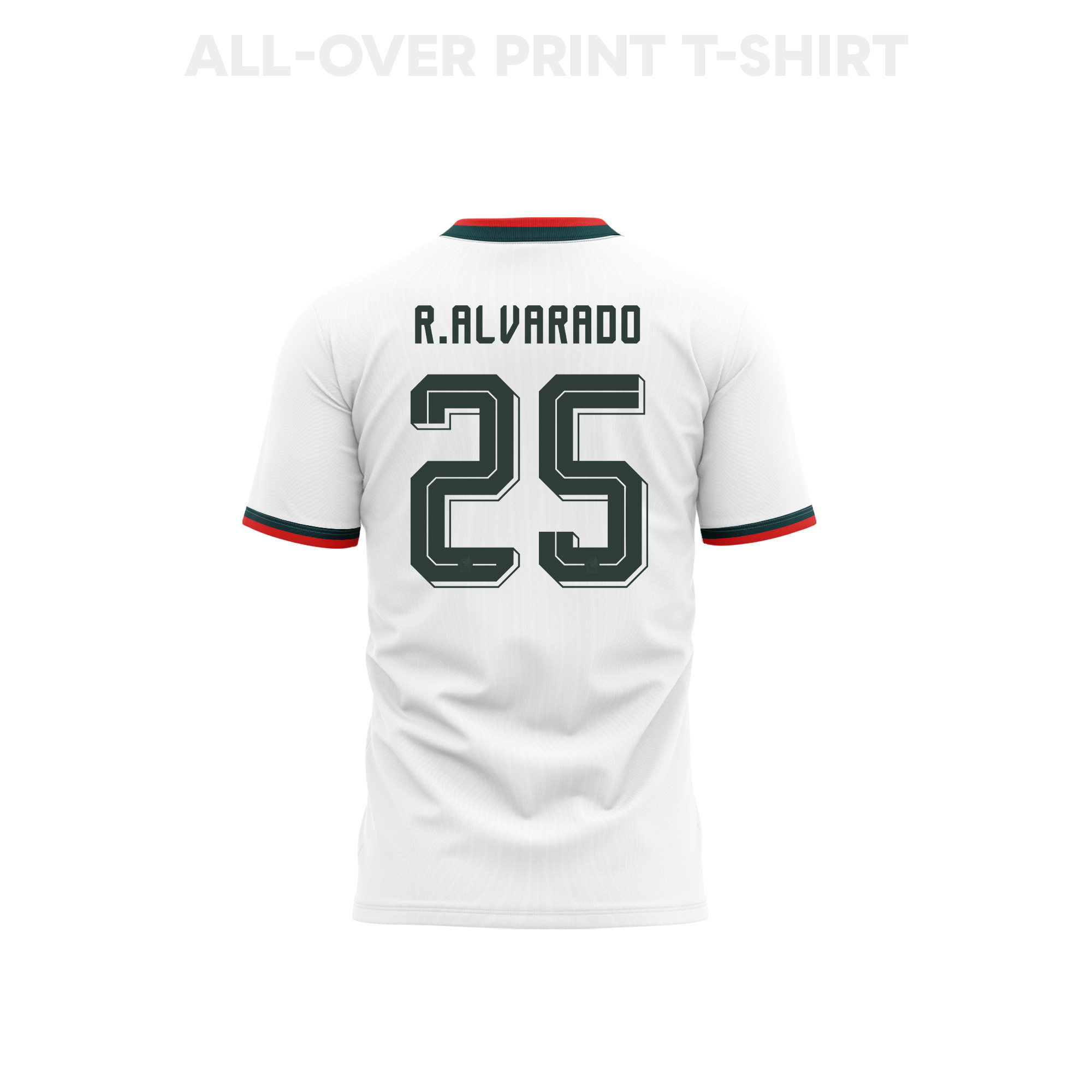 Roberto Alvarado 25 Mexico 2026 Away 3D T-Shirt Fully Printed – Unisex, White - Jersey Teams
