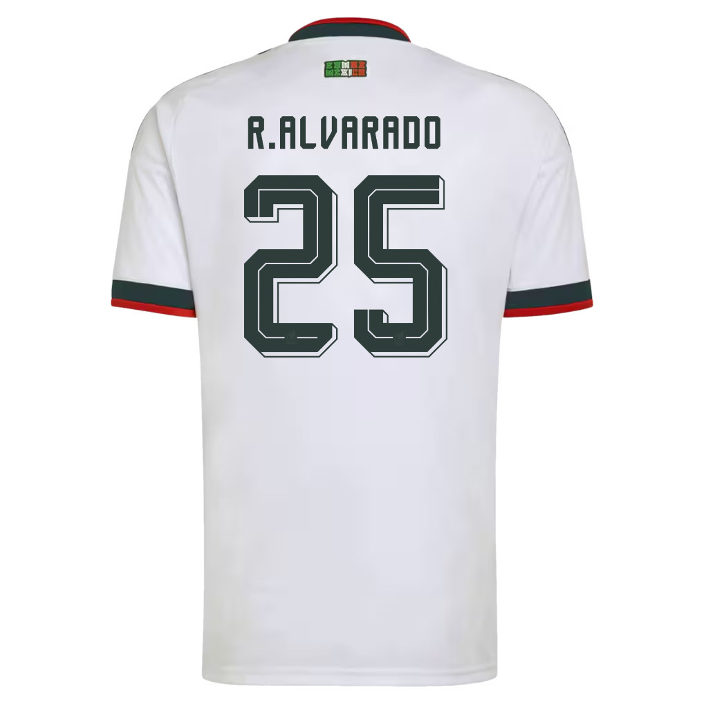 Roberto Alvarado 25 Mexico National Team 2026 x World Cup Patch Away Jersey - White, Men - Jersey Teams