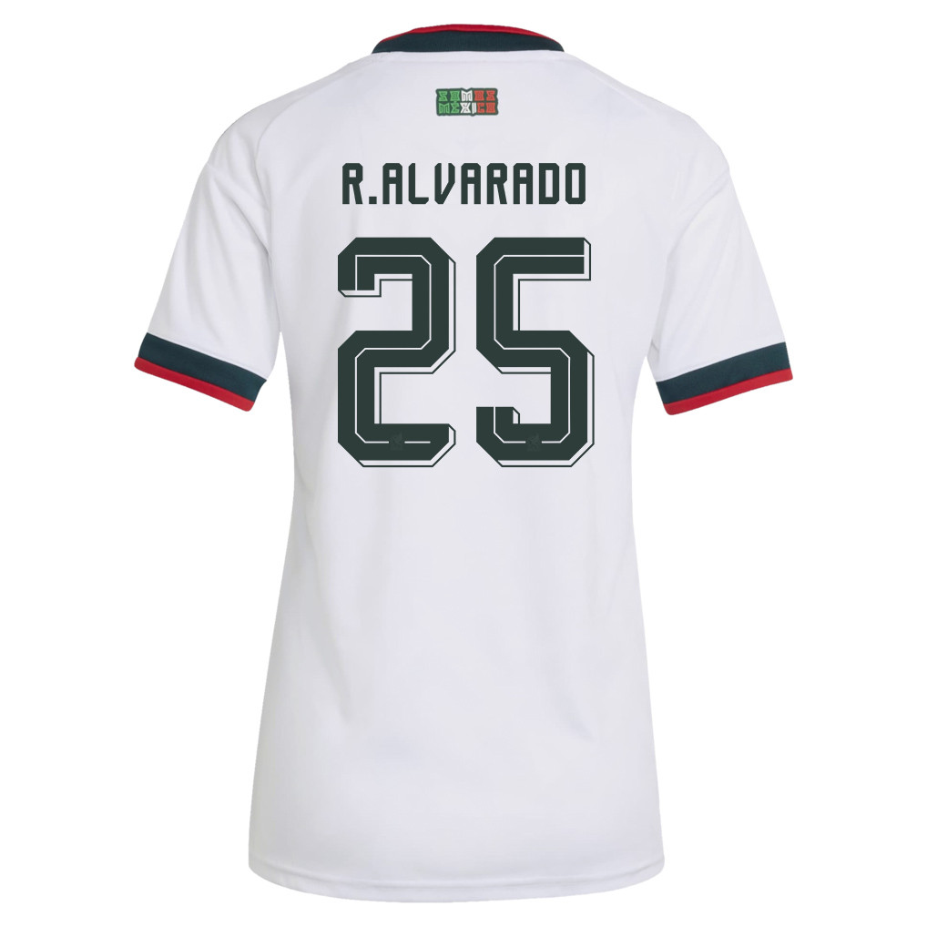 Roberto Alvarado 25 Women's Mexico National Team 2026 Away Jersey - White - Jersey Teams
