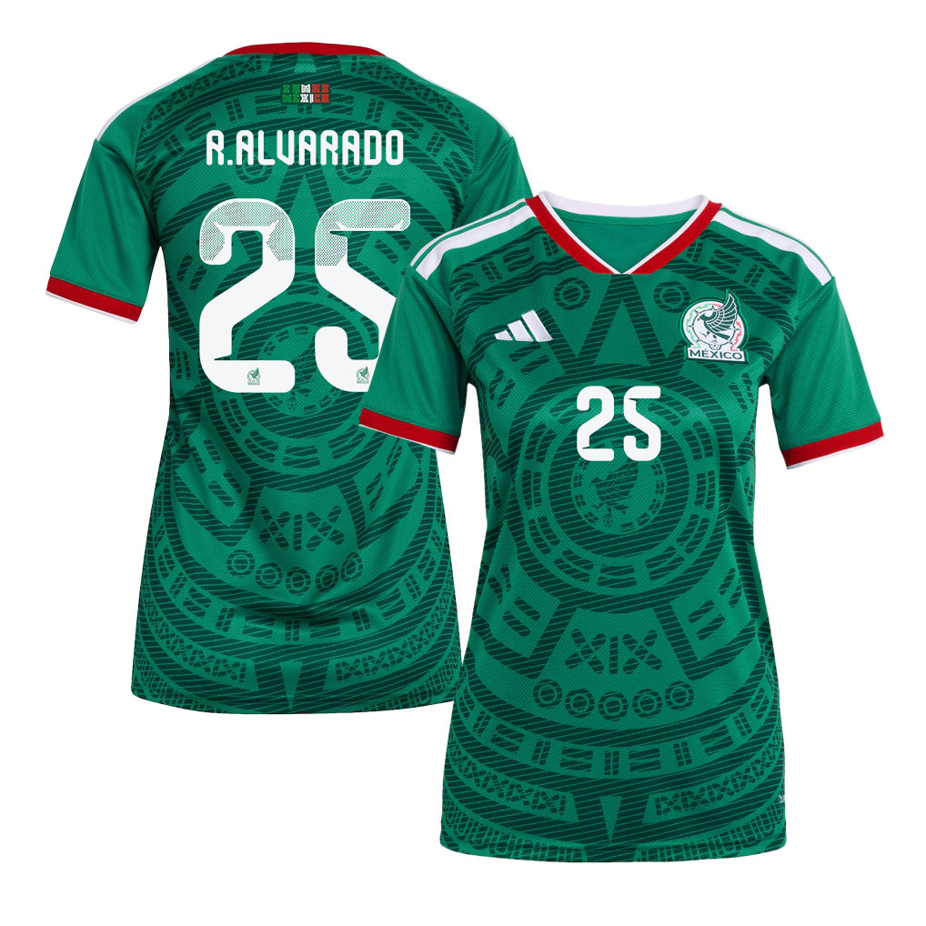 Roberto Alvarado 25 Women's Mexico National Team 2026 Home Jersey - Green - Jersey Teams