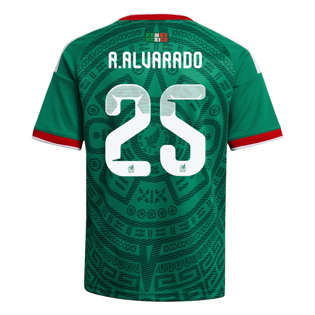 Roberto Alvarado 25 Youth Mexico National Team 2026 Home Jersey - Green - Jersey Teams