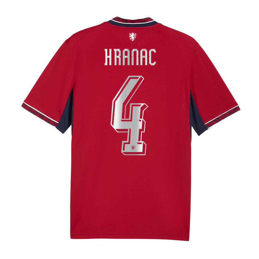 Robin Hranac 4 Czech Republic National Team 2026 Home Jersey - Red, Men - Jersey Teams