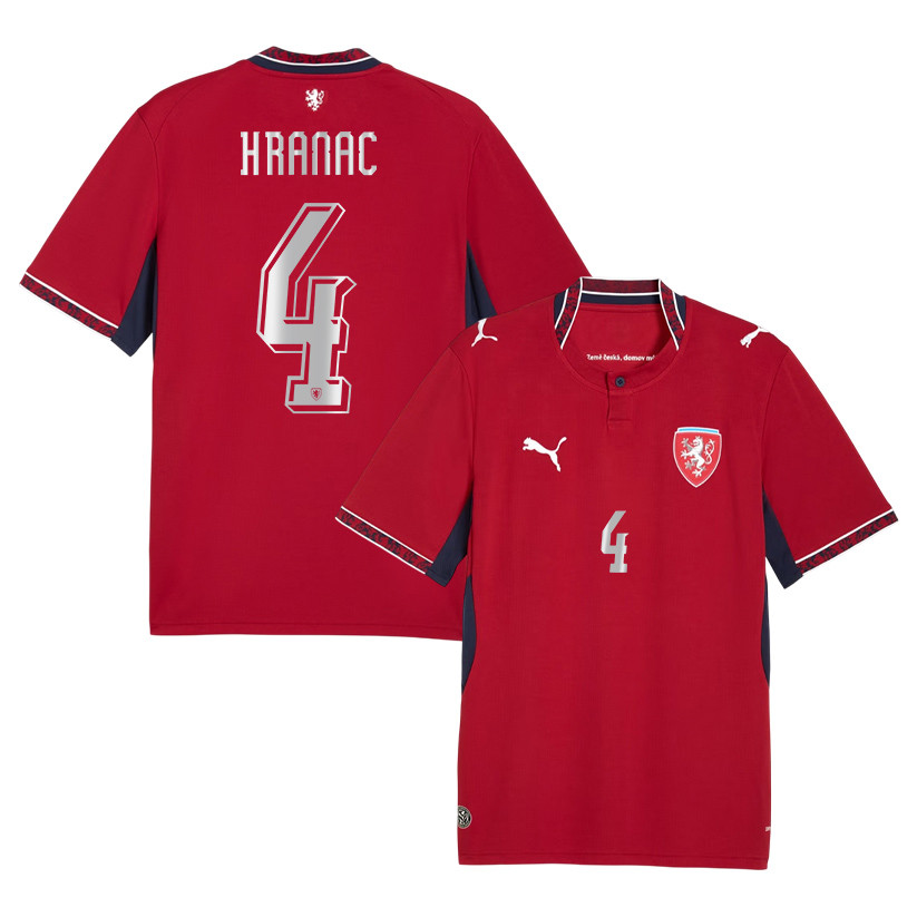 Robin Hranac 4 Czech Republic National Team 2026 Home Jersey - Red, Men - Jersey Teams