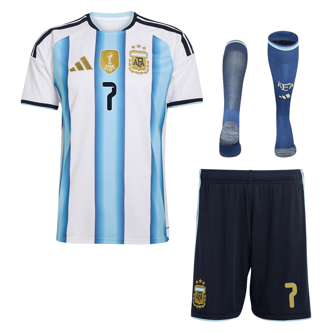 Rodrigo De Paul 7 Argentina 2026 Home Men Kit Set – White - Jersey Teams