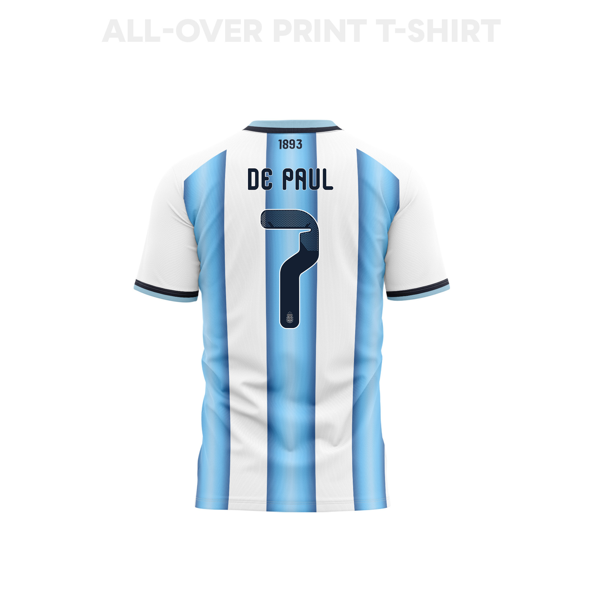 Rodrigo De Paul 7 Youth Argentina 2026 Home 3D T-shirt Fully Printed – White - Jersey Teams
