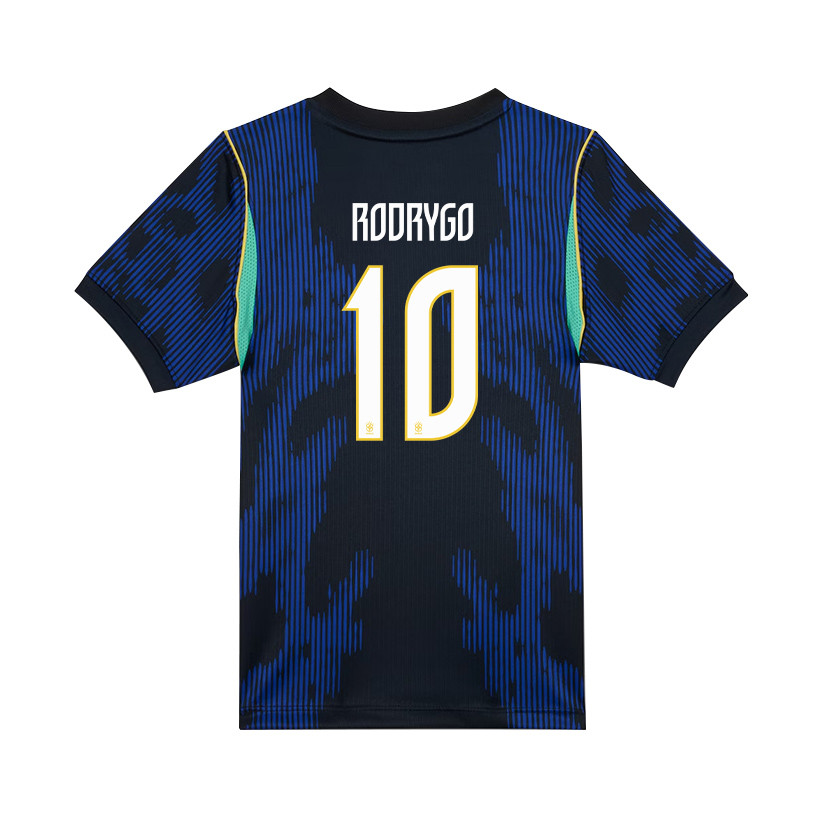 Rodrygo 10 Brazil National Team 2026 Youth Away Jersey - Blue - Jersey Teams