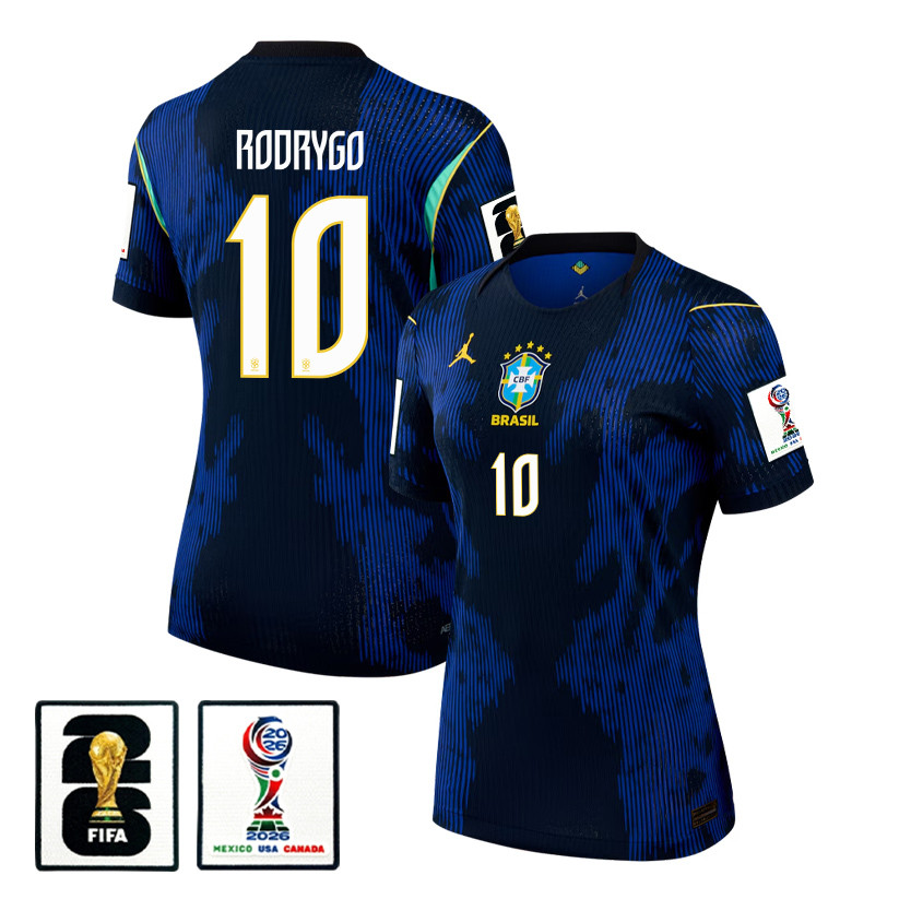 Rodrygo 10 Women’s Brazil National Team 2026 Away Jersey – Blue – Jersey Teams