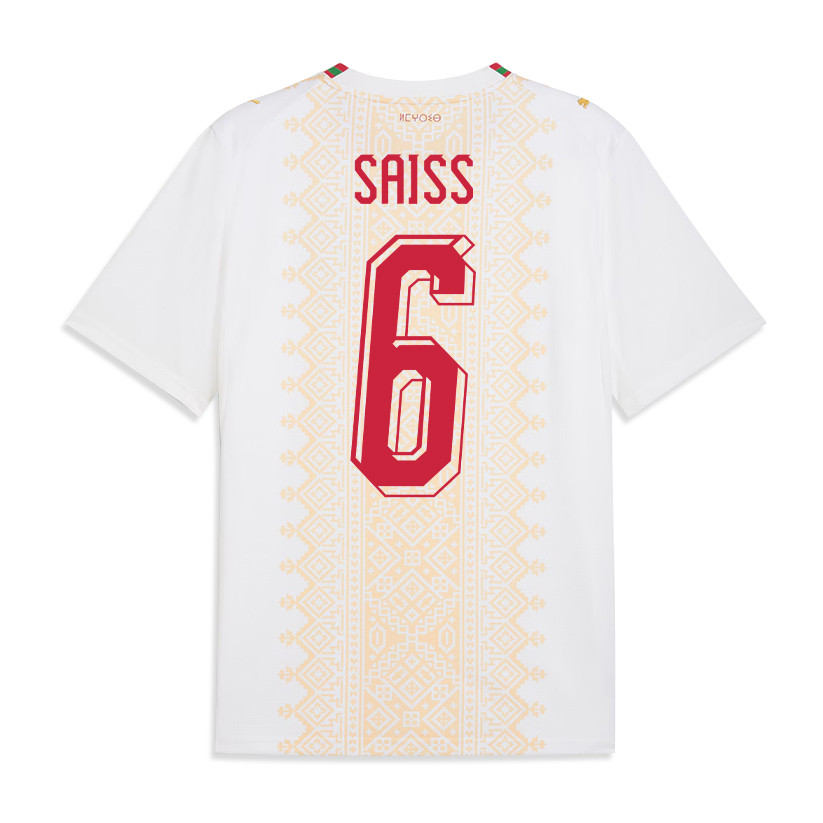 Romain Saïss 6 Morocco National Team 2026 Away Jersey - White, Men - Jersey Teams