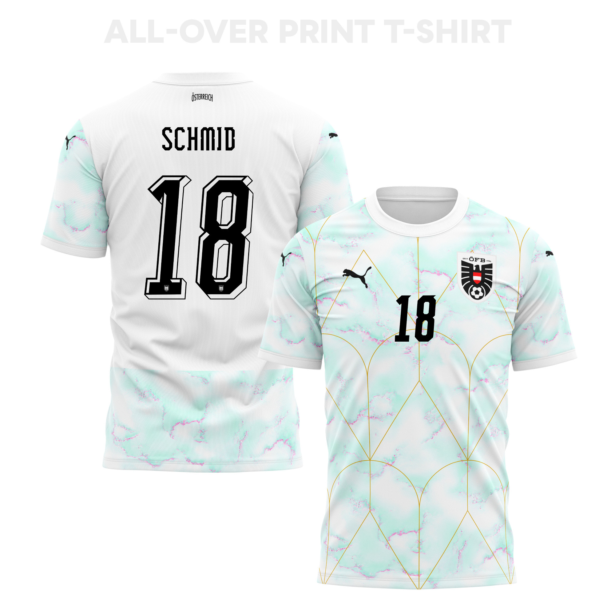Romano Schmid 18 Austria 2026 Away 3D T-Shirt Fully Printed – Unisex, White - Jersey Teams