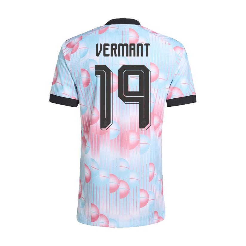 Romeo Vermant 19 Belgium National Team 2026 x World Cup Patch Away Jersey - Light Blue, Men - Jersey Teams