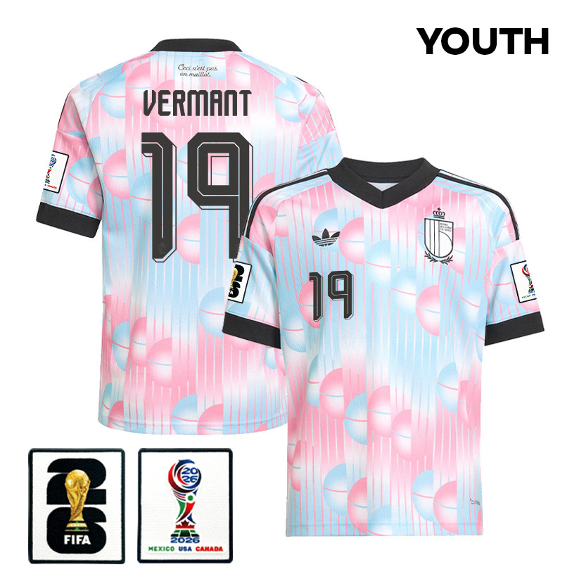 Romeo Vermant 19 Youth Belgium National Team 2026 Away Jersey – Light Blue – Jersey Teams