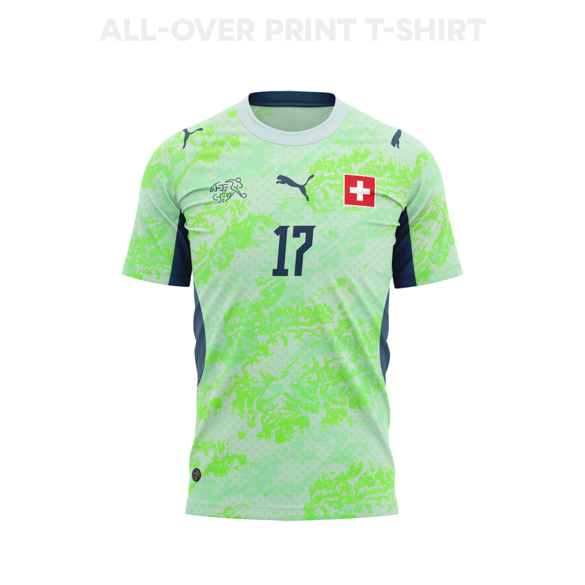 Rubén Vargas 17 Switzerland 2026 Away 3D T-Shirt Fully Printed – Unisex, Green - Jersey Teams