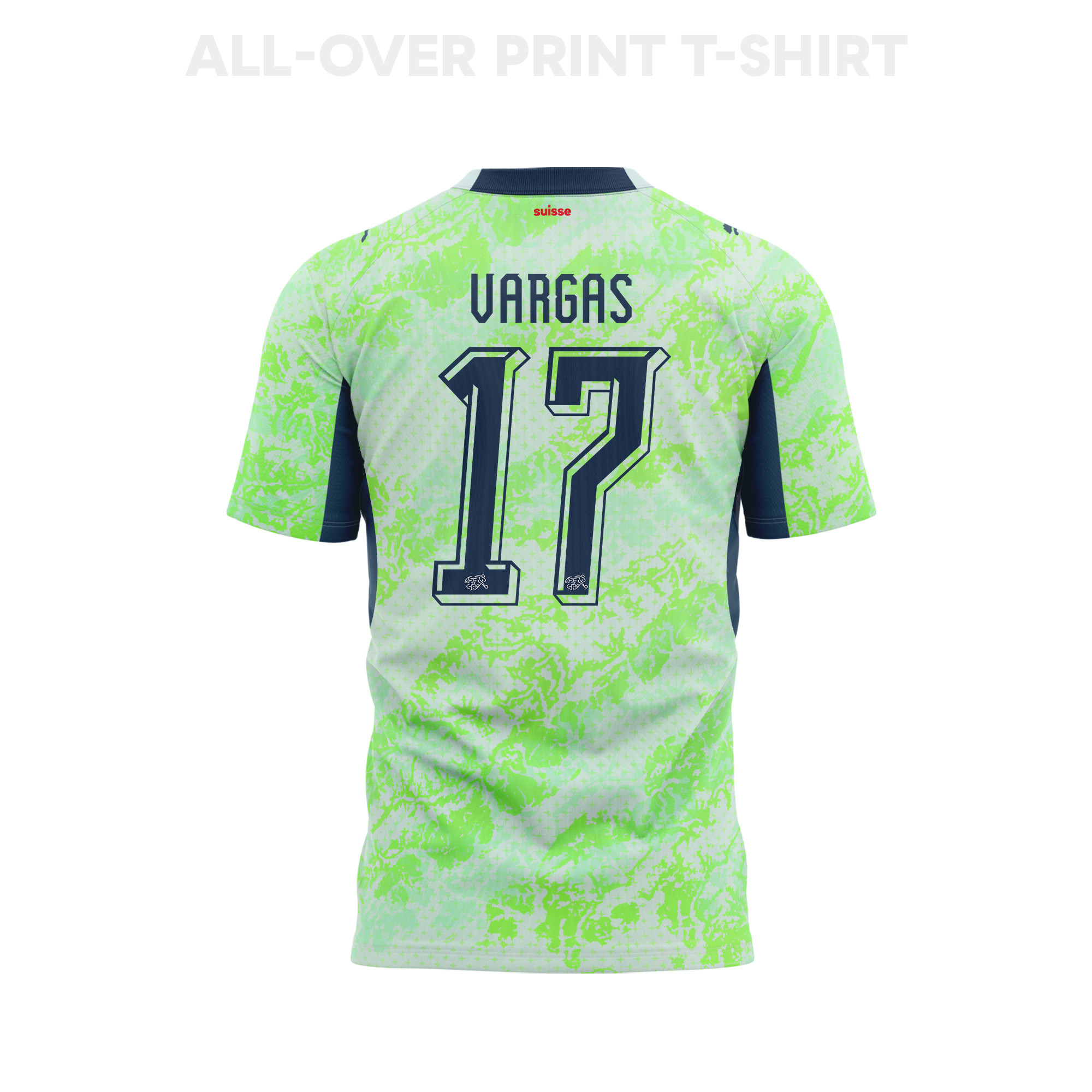 Rubén Vargas 17 Switzerland 2026 Away 3D T-Shirt Fully Printed – Unisex, Green - Jersey Teams