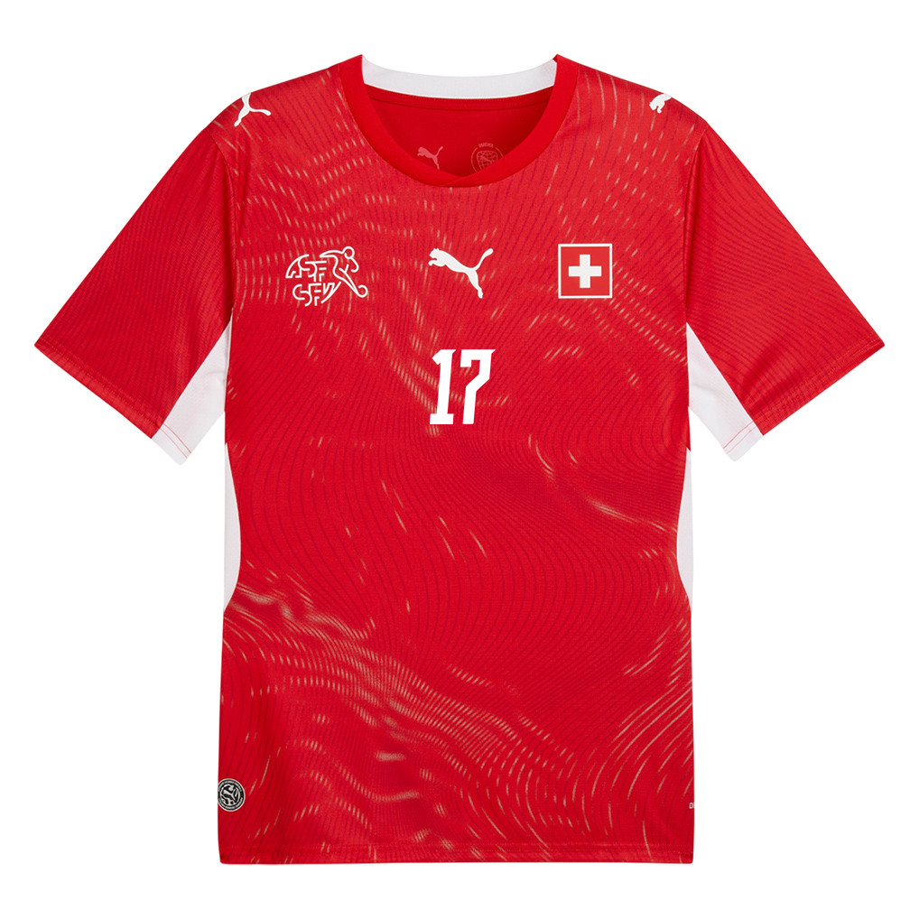 Rubén Vargas 17 Switzerland National Team 2026 x World Cup Patch Home Jersey - Red, Men - Jersey Teams