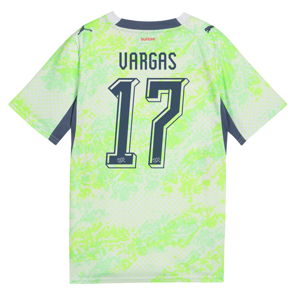 Rubén Vargas 17 Youth Switzerland National Team 2026 Away Jersey - Green - Jersey Teams