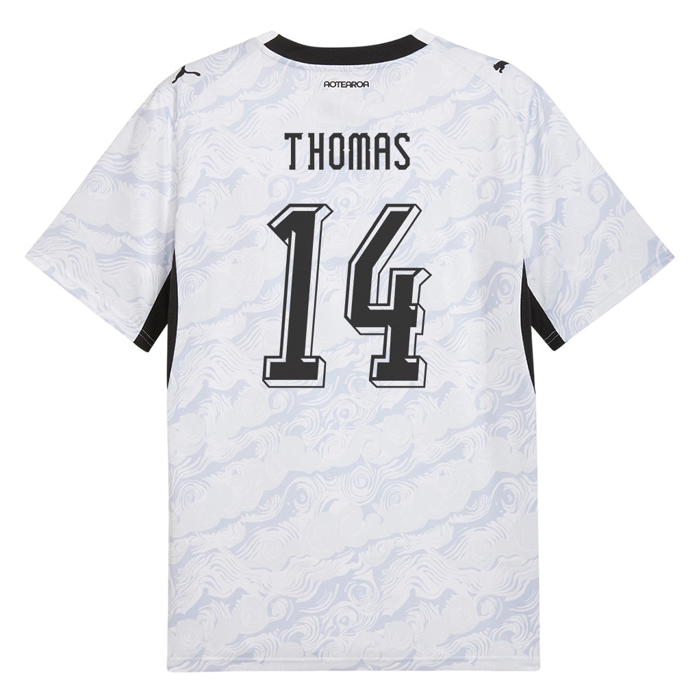 Ryan Thomas 14 New Zealand National Team 2026 Away Jersey - White, Men - Jersey Teams