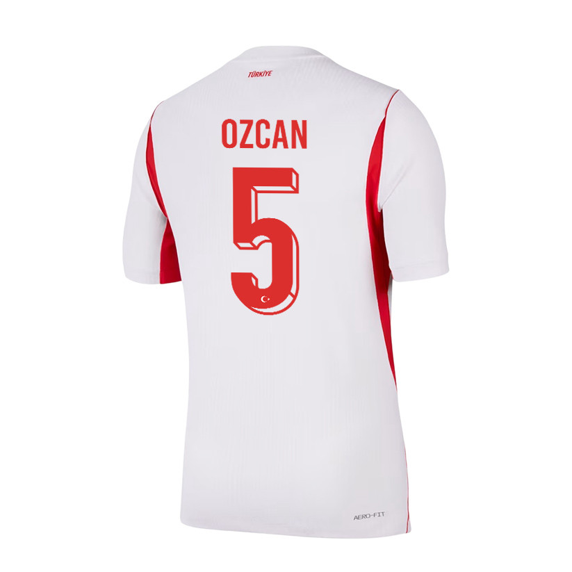 Salih Ozcan 5 Turkey National Team 2026 Away Jersey - White, Men - Jersey Teams