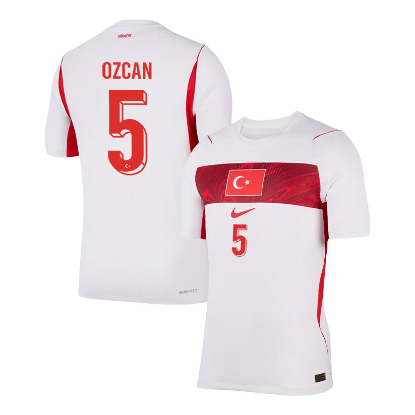 Salih Ozcan 5 Turkey National Team 2026 Away Jersey - White, Men - Jersey Teams