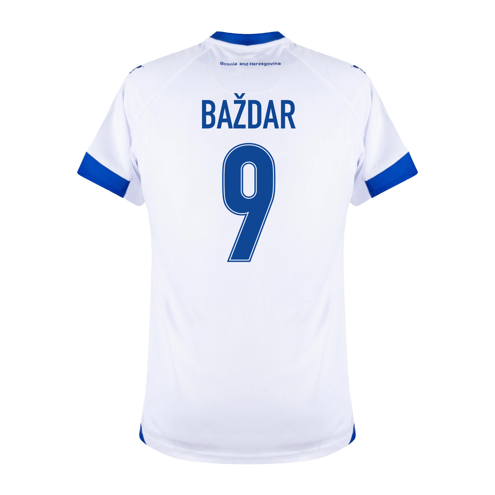 Samed Baždar 9 Bosnia and Herzegovina 2026 Away Jersey - White, Men - Jersey Teams