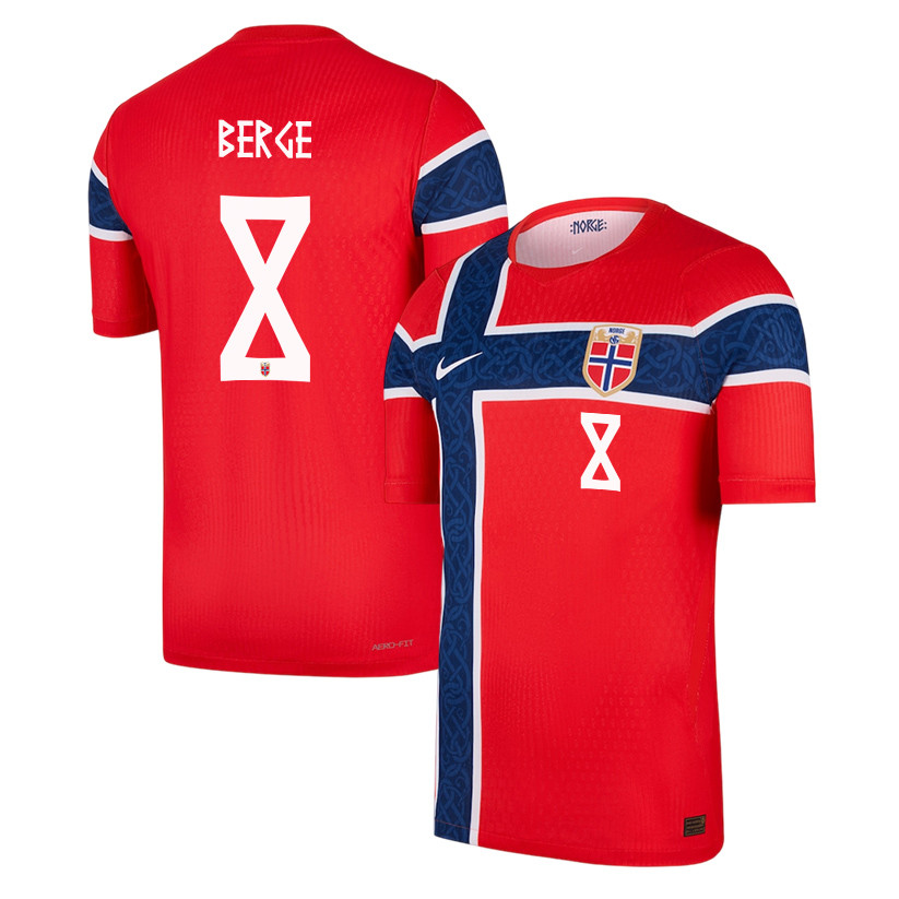 Sander Berge 8 Norway National Team 2026 Home Jersey - Red, Men - Jersey Teams
