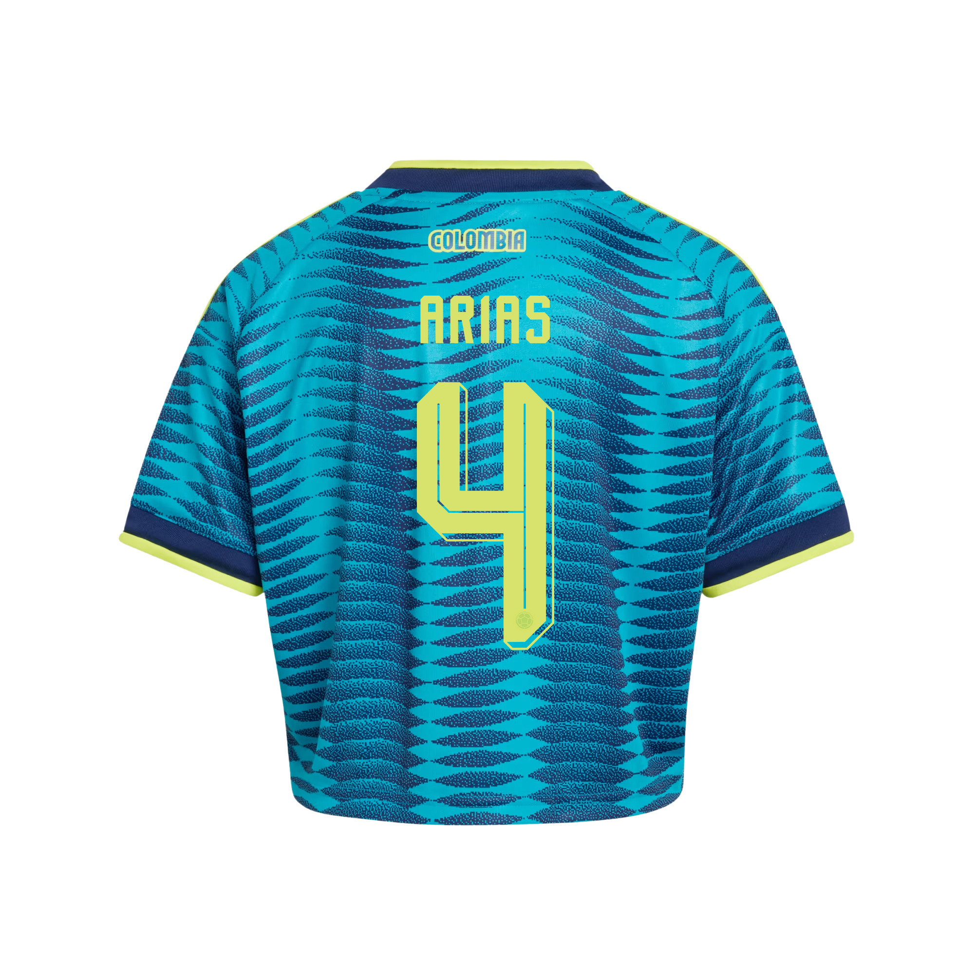 Santiago Arias 4 Colombia 2026 Away Women’s Cropped Jersey - Turquoise - Jersey Teams