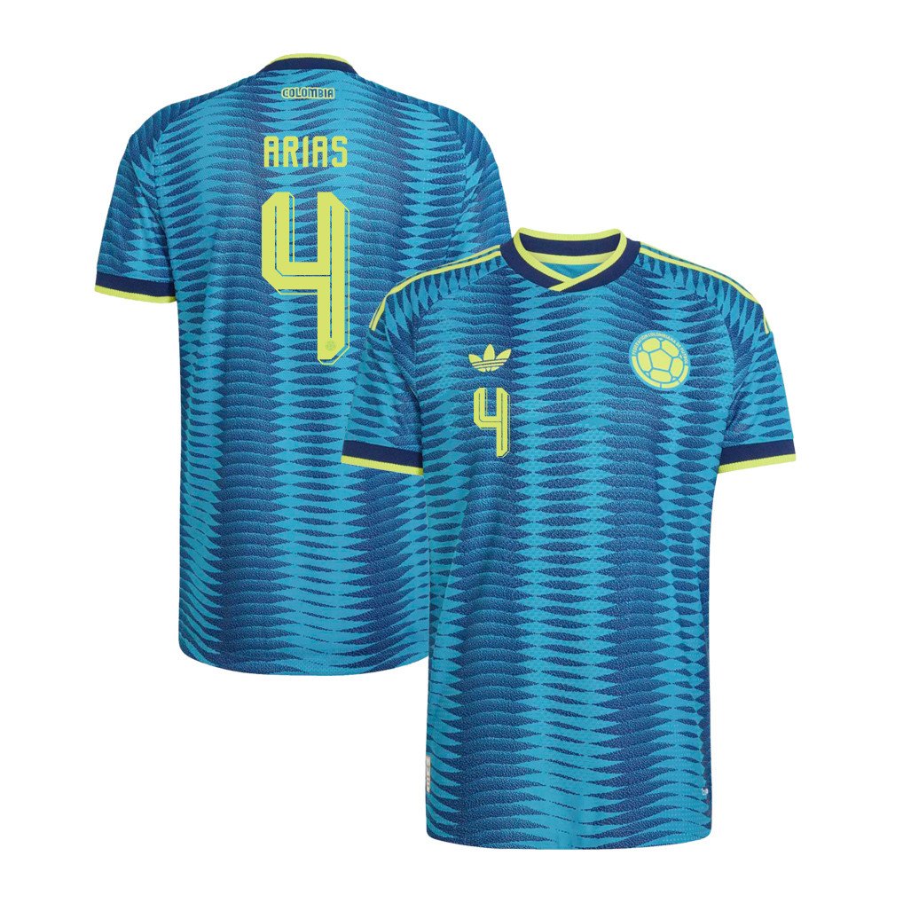 Santiago Arias 4 Colombia National Team 2026 Away Jersey - Turquoise, Men - Jersey Teams