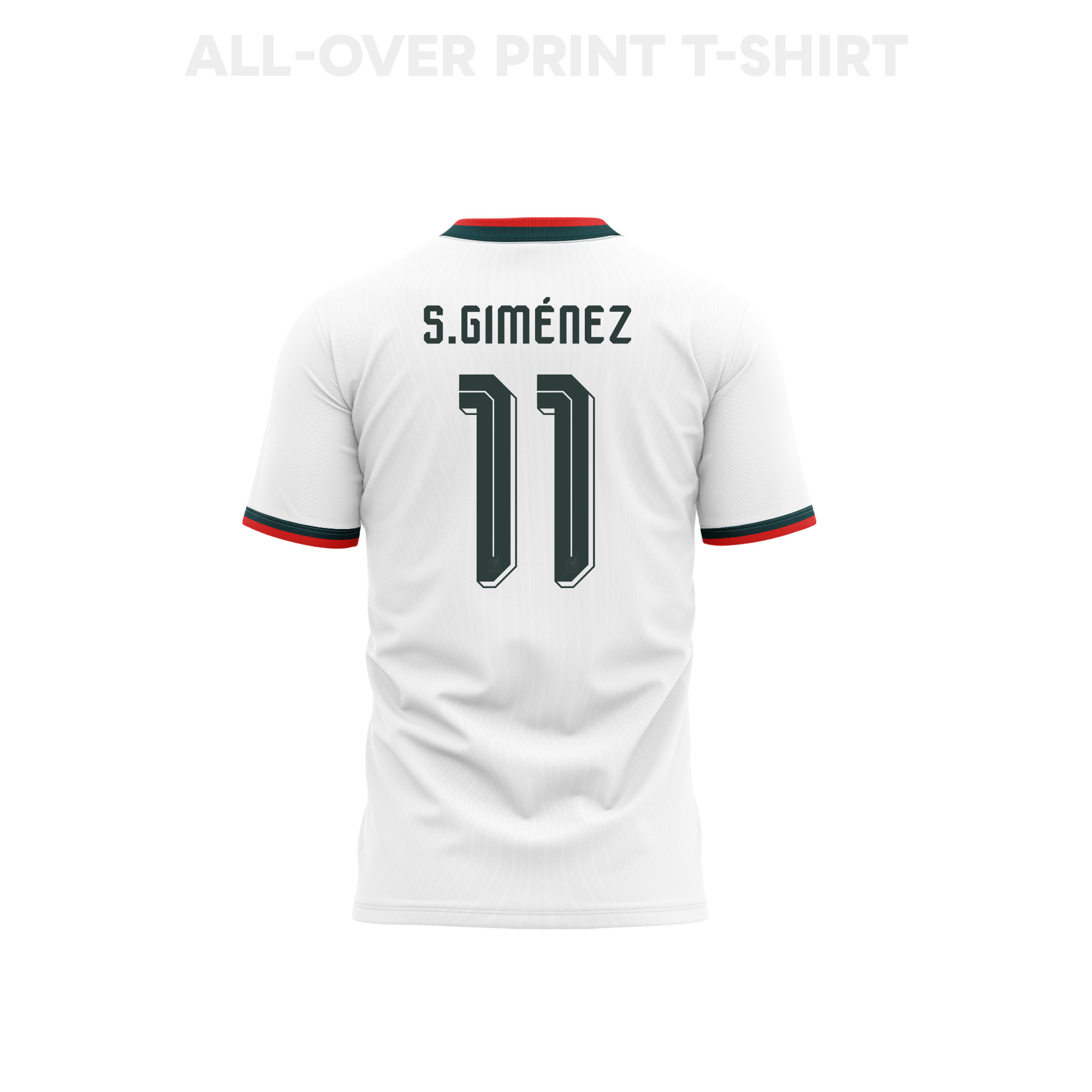 Santiago Giménez 11 Mexico 2026 Away 3D T-Shirt Fully Printed – Unisex, White - Jersey Teams