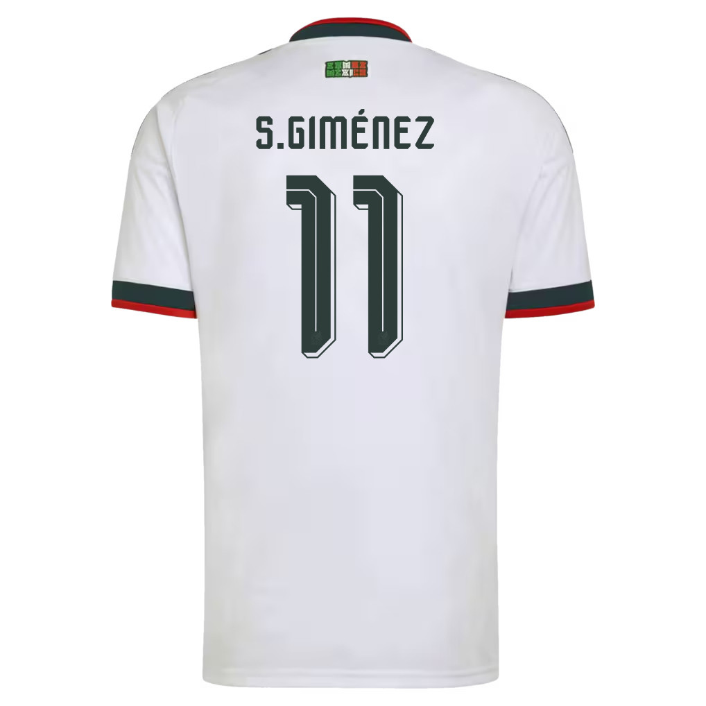 Santiago Giménez 11 Mexico National Team 2026 Away Jersey - White, Men - Jersey Teams