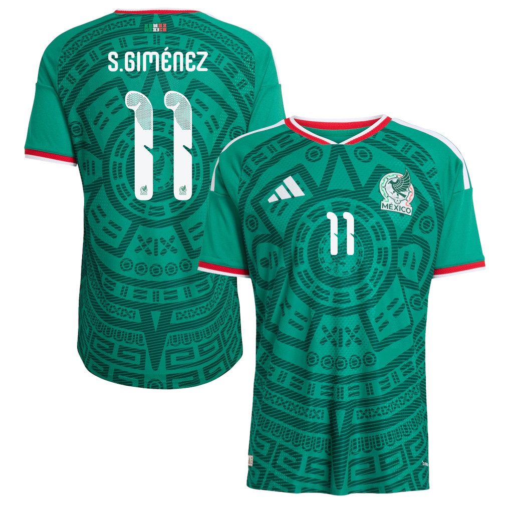 Santiago Giménez 11 Mexico National Team 2026 Home Jersey - Green, Men - Jersey Teams