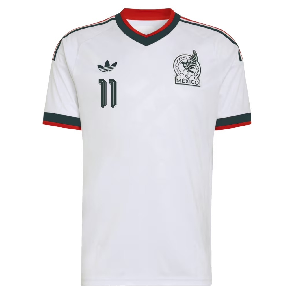 Santiago Giménez 11 Mexico National Team 2026 x World Cup Patch Away Jersey - White, Men - Jersey Teams